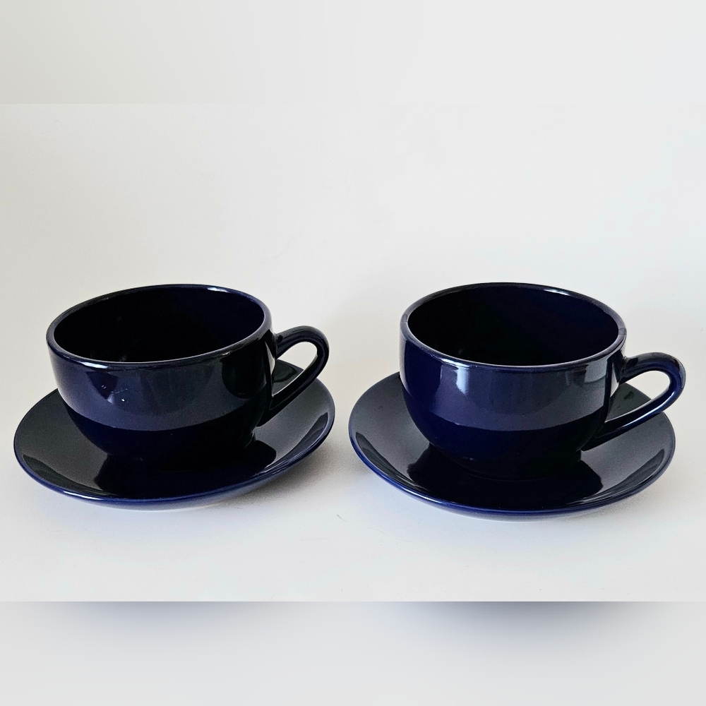Big Navy Blue Latte Coffee Cups